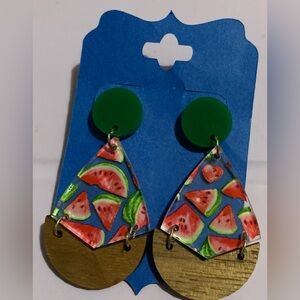NWT Colorful Watermelon Drop Earrings - Boutique Style